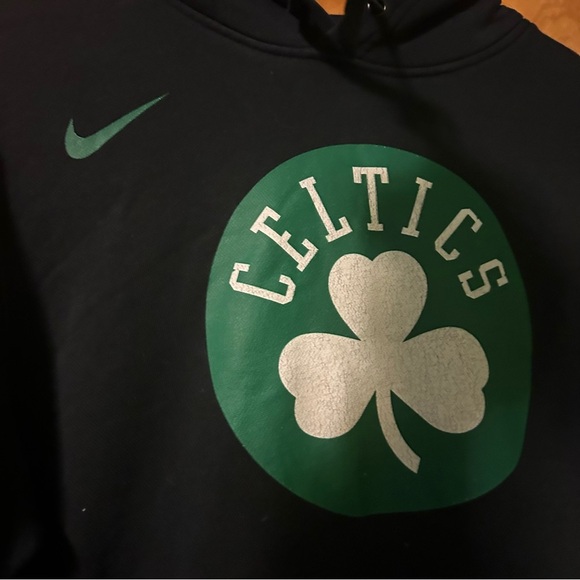 Men Nike Nba Boston Celtics black Hoody hoodie Medium M - Picture 3 of 4
